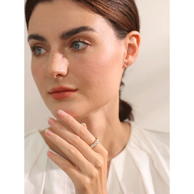 Luminara Ring in Stainless Steel with Zirconia