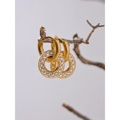 Brinco Argola com Circulo Cravejado de Zircônias - Velvet
