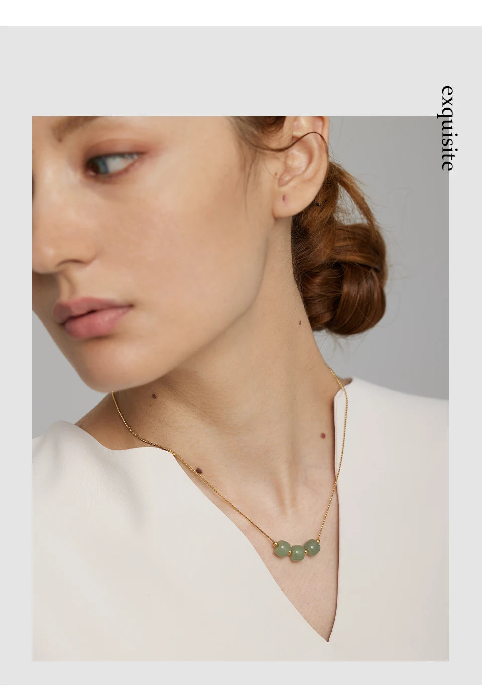 Yhpup Stainless Steel Green Aventurine Pendant Necklace Stylish 18 K Plated Metal Collar Necklace бежутерия женская колье Gift