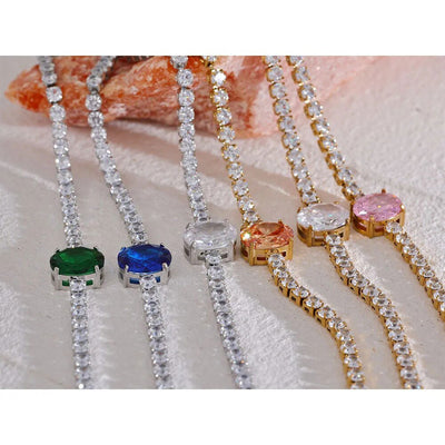 Pulseira Clarke com Zircônia Central - Velvet