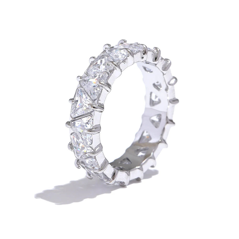 Luminara Ring in Stainless Steel with Zirconia