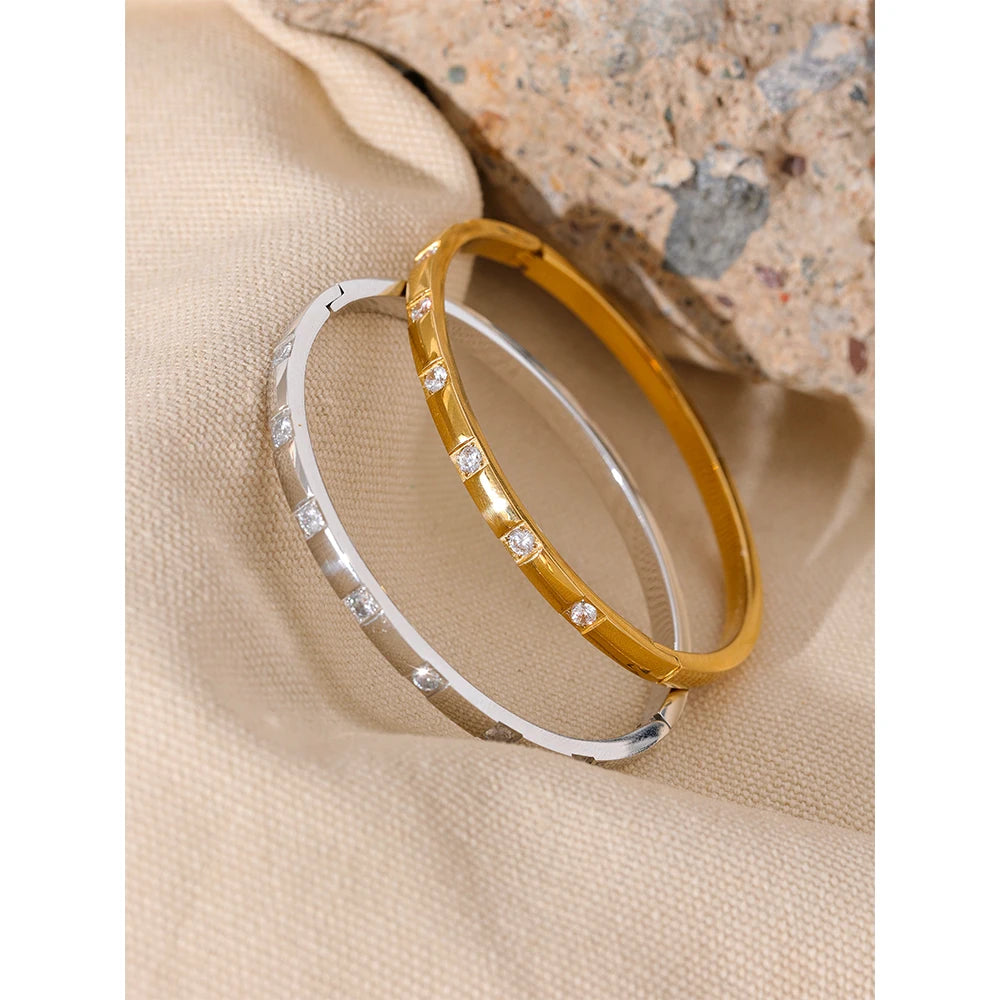 Éclat Bracelet in Stainless Steel with Zirconia