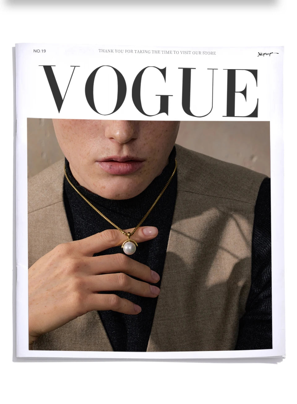 Yhpup 40+7cm New High Quality Elegant Simulated Pearls Round Pendant Necklace for Women Versatile Stainless Steel Collar Jewelry