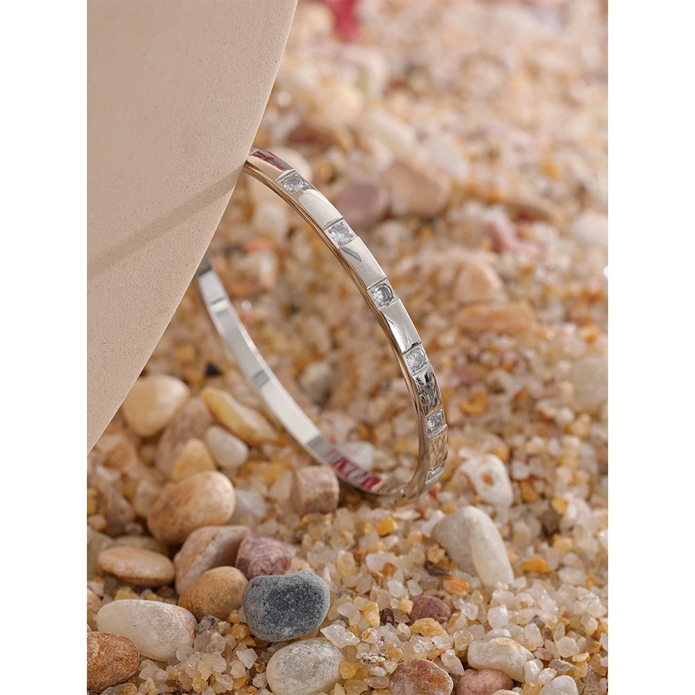 Éclat Bracelet in Stainless Steel with Zirconia