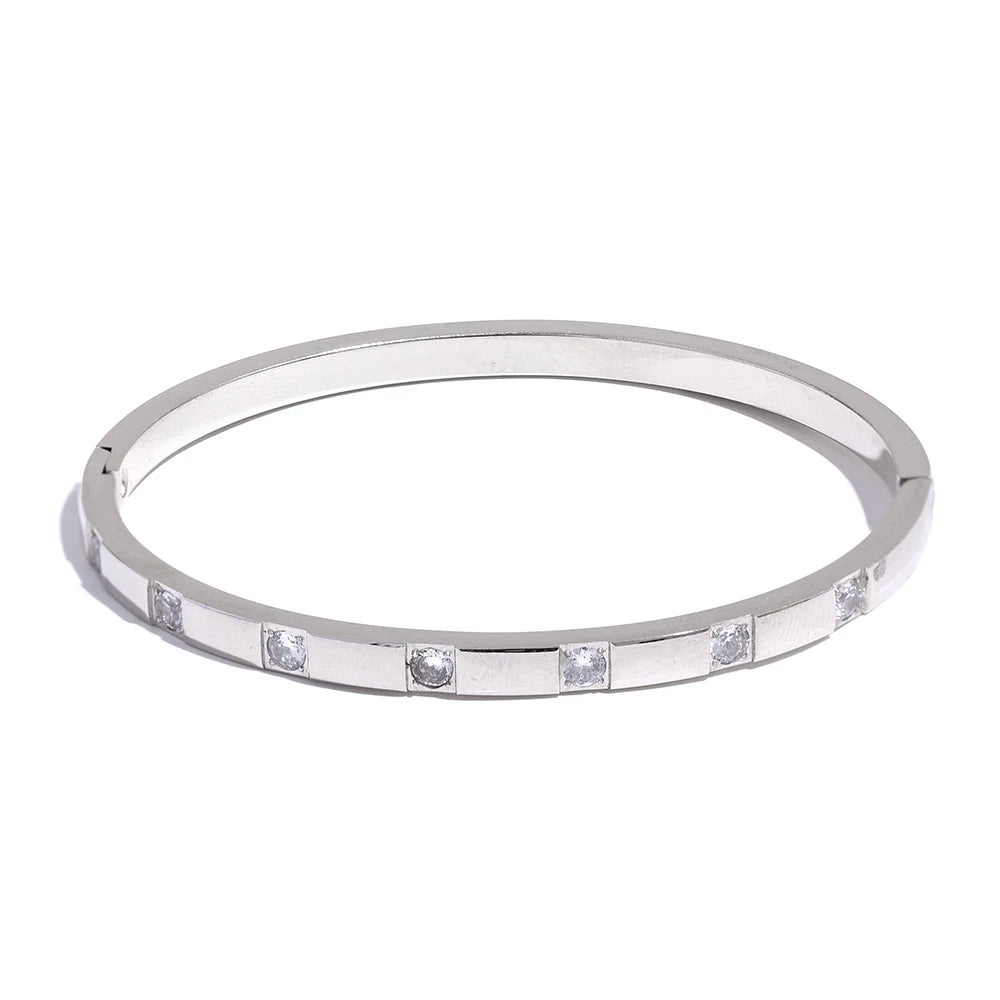Éclat Bracelet in Stainless Steel with Zirconia