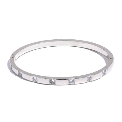 Éclat Bracelet in Stainless Steel with Zirconia