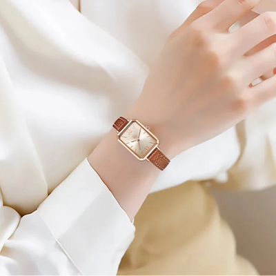 Aurora women's watch with 27mm leather strap