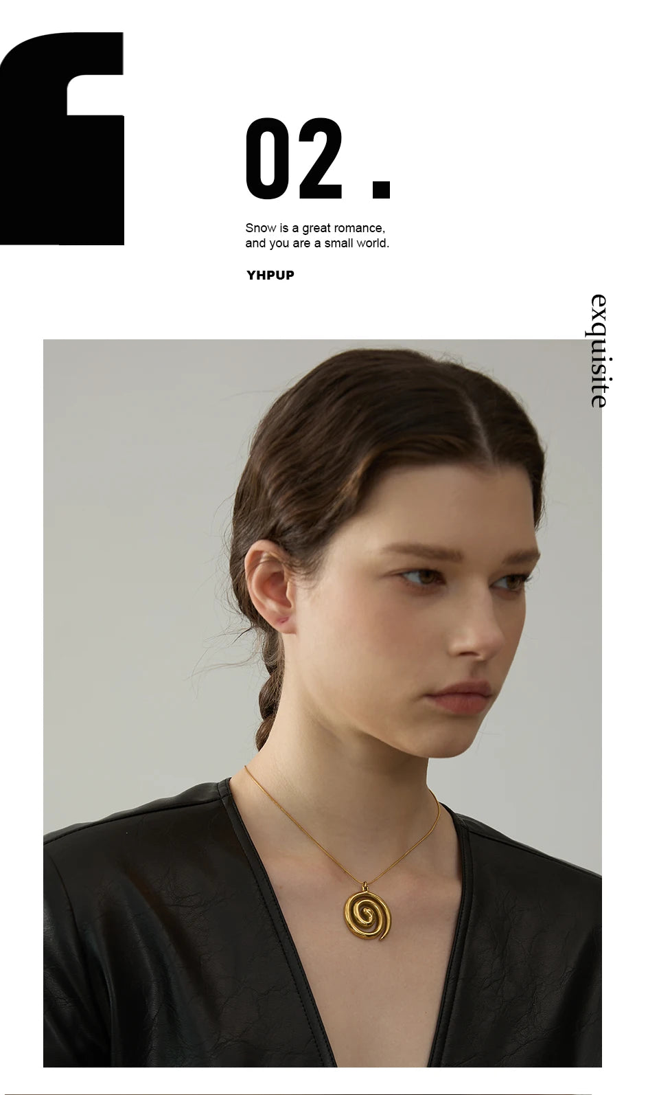 Yhpup Trendy Stainless Steel Round Circle Pendant Necklace 18K PVD Plated Waterproof Statement Neck Jewelry Bijoux Femme New