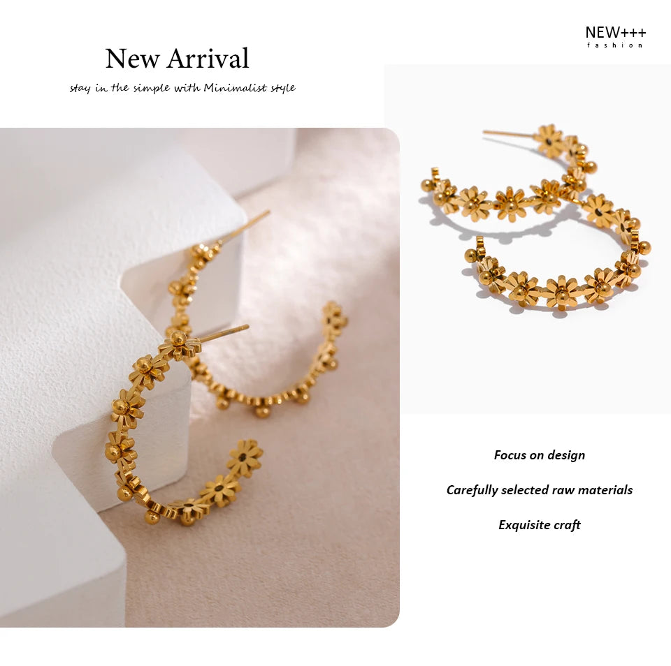 Floral Hoop Earrings