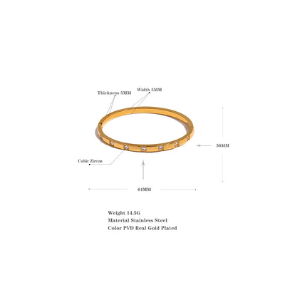 Éclat Bracelet in Stainless Steel with Zirconia