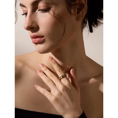 Lumière Heart Ring in Stainless Steel with Zirconia 