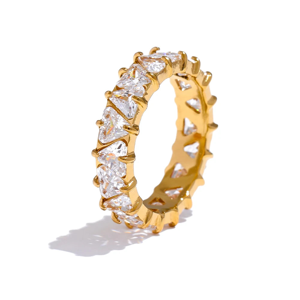 Luminara Ring in Stainless Steel with Zirconia