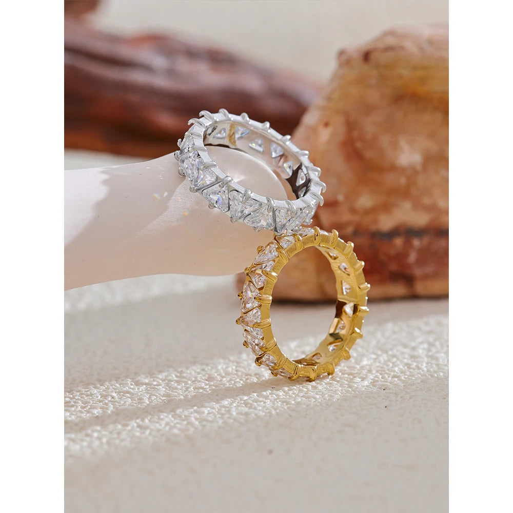 Luminara Ring in Stainless Steel with Zirconia