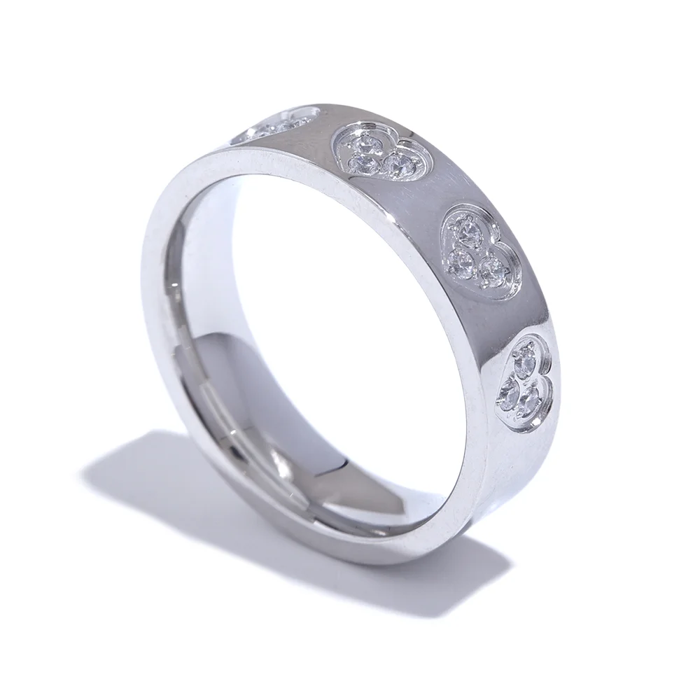 Lumière Heart Ring in Stainless Steel with Zirconia 