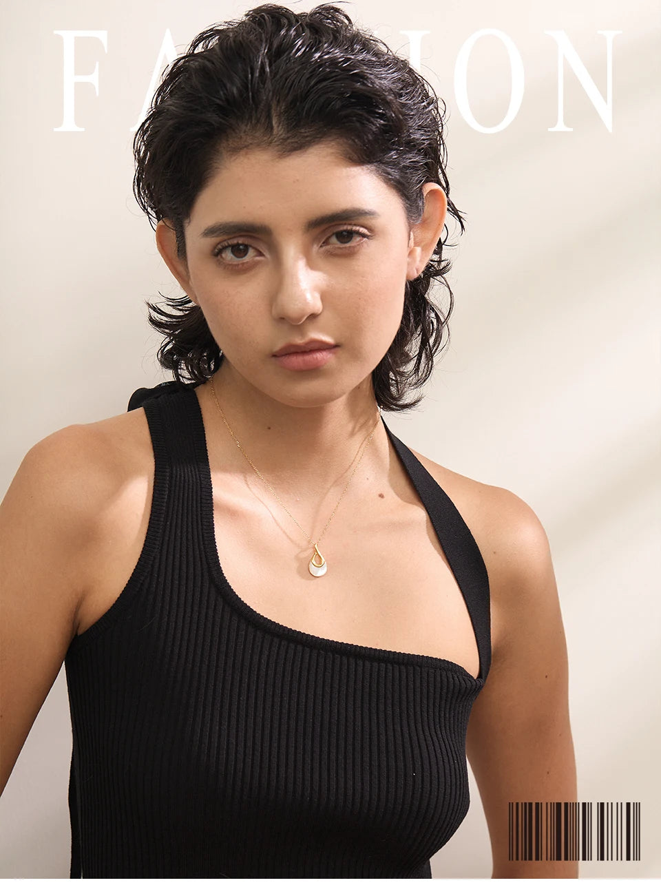 Yhpup Natural Stone Water Drop Exquisite Pendant Chic Necklace 18K Gold Color Plated Stainless Steel Premium Jewelry for Women