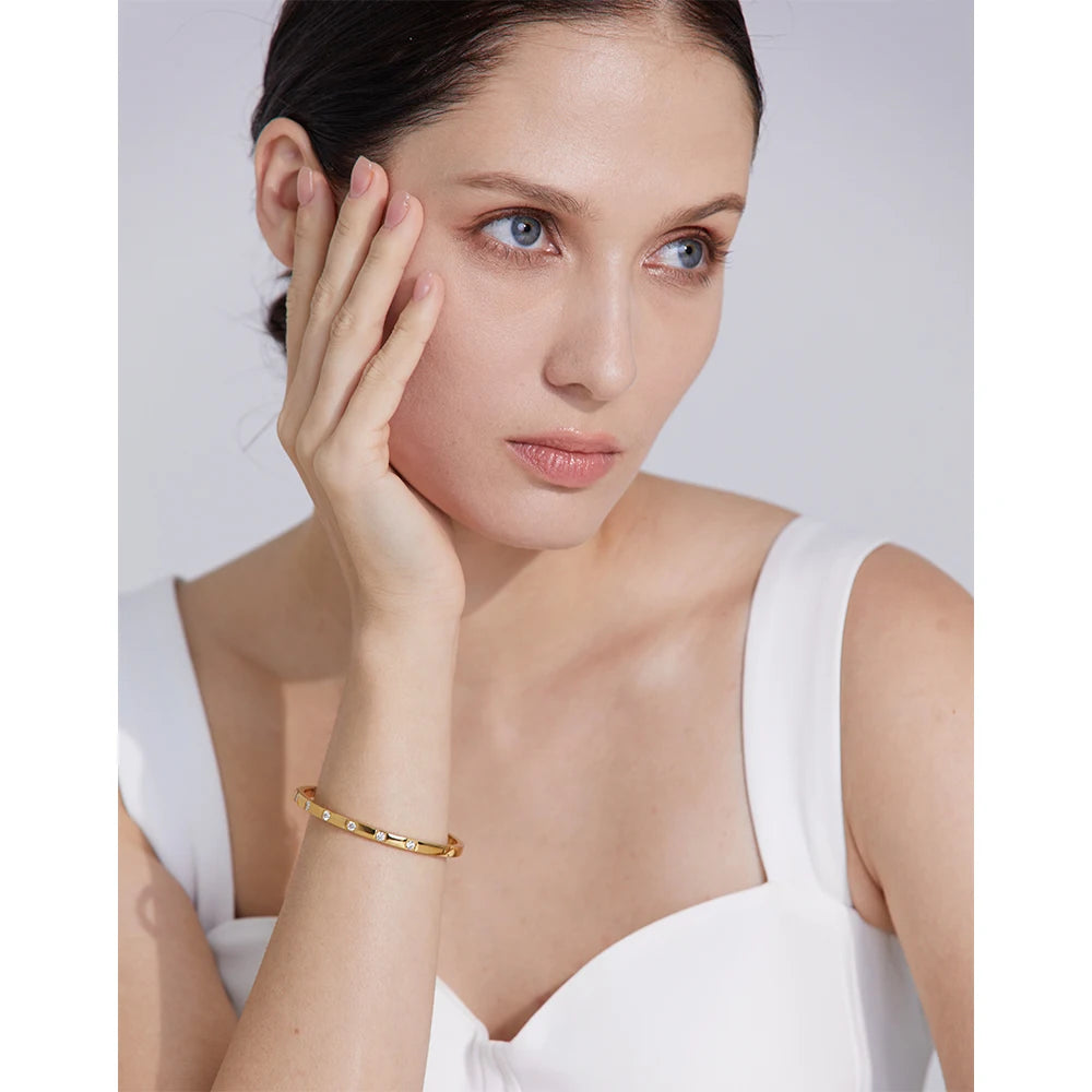 Éclat Bracelet in Stainless Steel with Zirconia