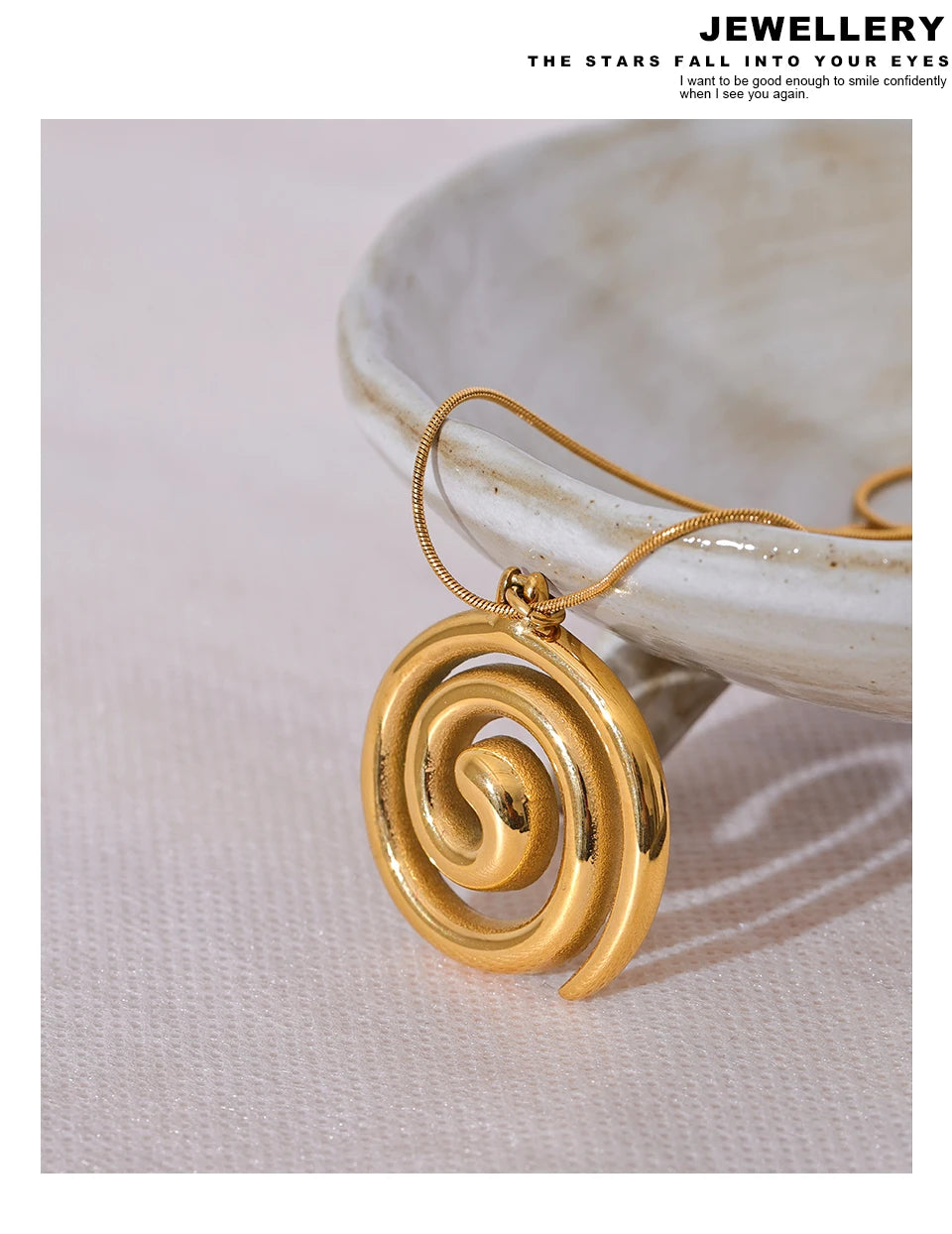 Yhpup Trendy Stainless Steel Round Circle Pendant Necklace 18K PVD Plated Waterproof Statement Neck Jewelry Bijoux Femme New