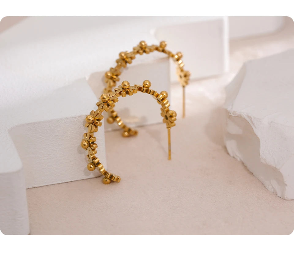 Floral Hoop Earrings