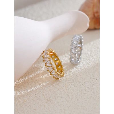 Luminara Ring in Stainless Steel with Zirconia